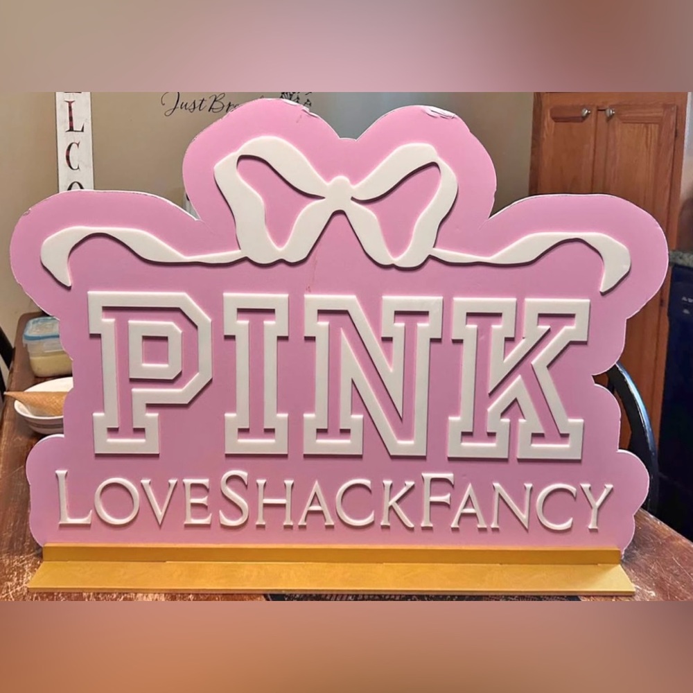 LoveShackFancy Pink Decorative Sign